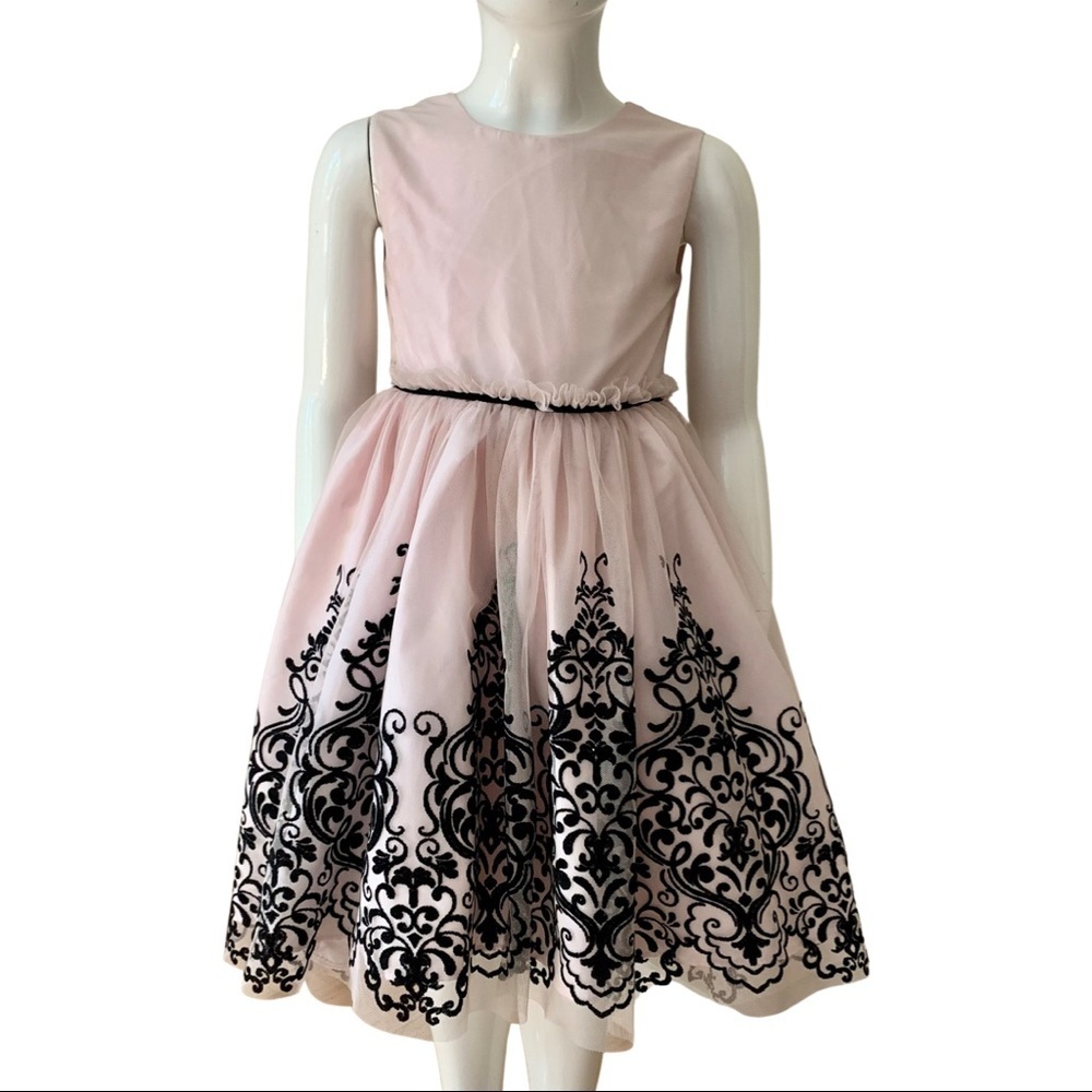 LAURA ASHLEY London Tulle Special Occasion Dress Pink & Black Tulle Fancy Party - Picture 5 of 16